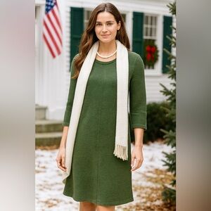 Vineyard Vines Olive Ribbed Knit Dress XL vintage white